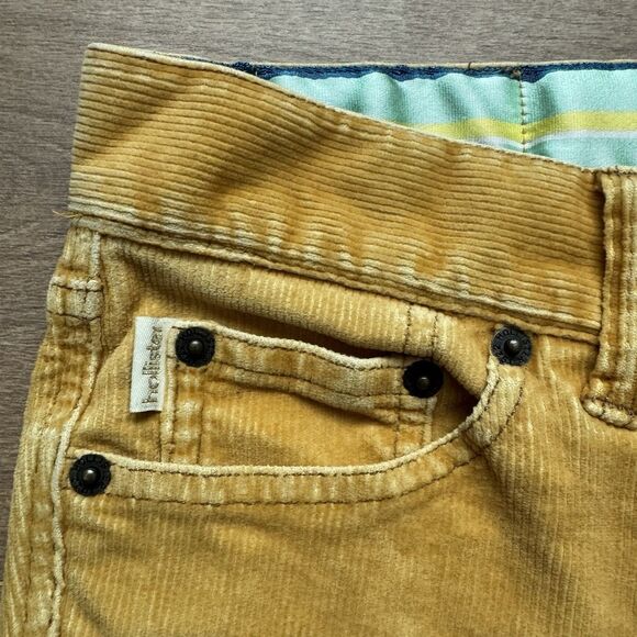 Vintage 90s Hollister Womens 30” Waist Low Rise Corduroy Gold Yellow Flare Pants - Picture 5 of 10